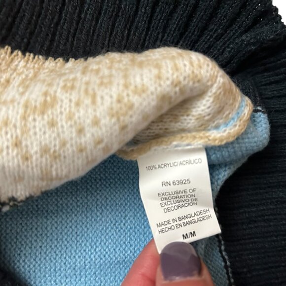 Novelty Christmas Size M Unisex Multicolor Snowman Acrylic Pullover Sweater NWT - Picture 3 of 5